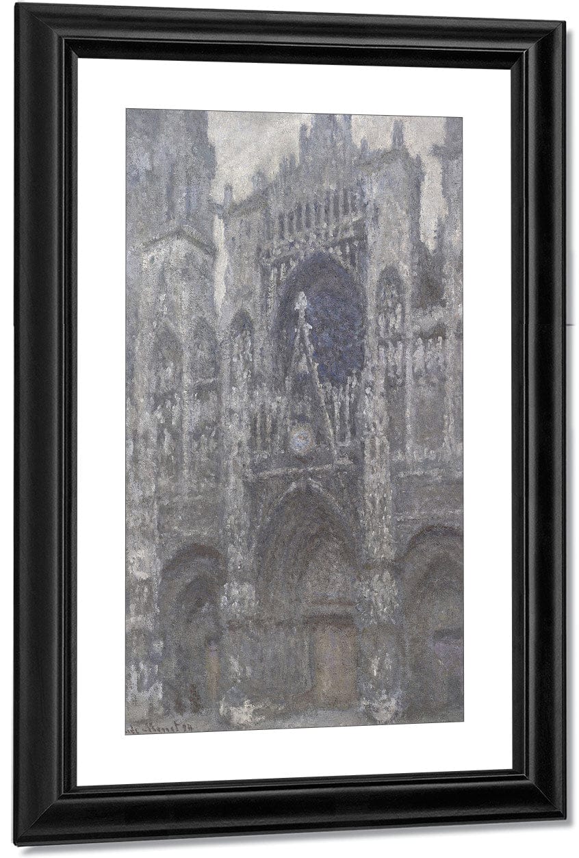 The Cathedral In Rouen. The Portal, Grey Weather By Claude Monet Fine Art Print