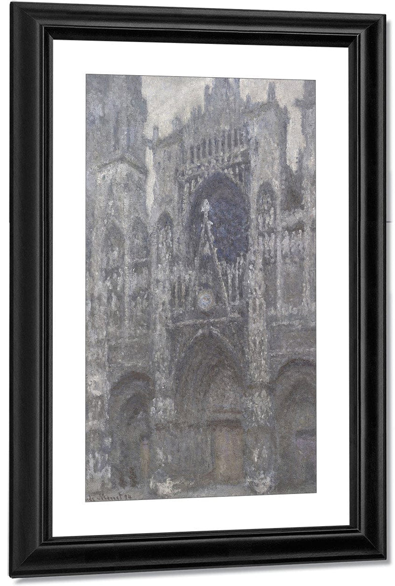 The Cathedral In Rouen. The Portal, Grey Weather By Claude Monet Fine Art Print