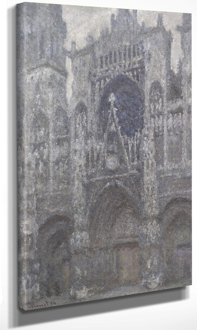 The Cathedral In Rouen. The Portal, Grey Weather By Claude Monet Fine Art Print