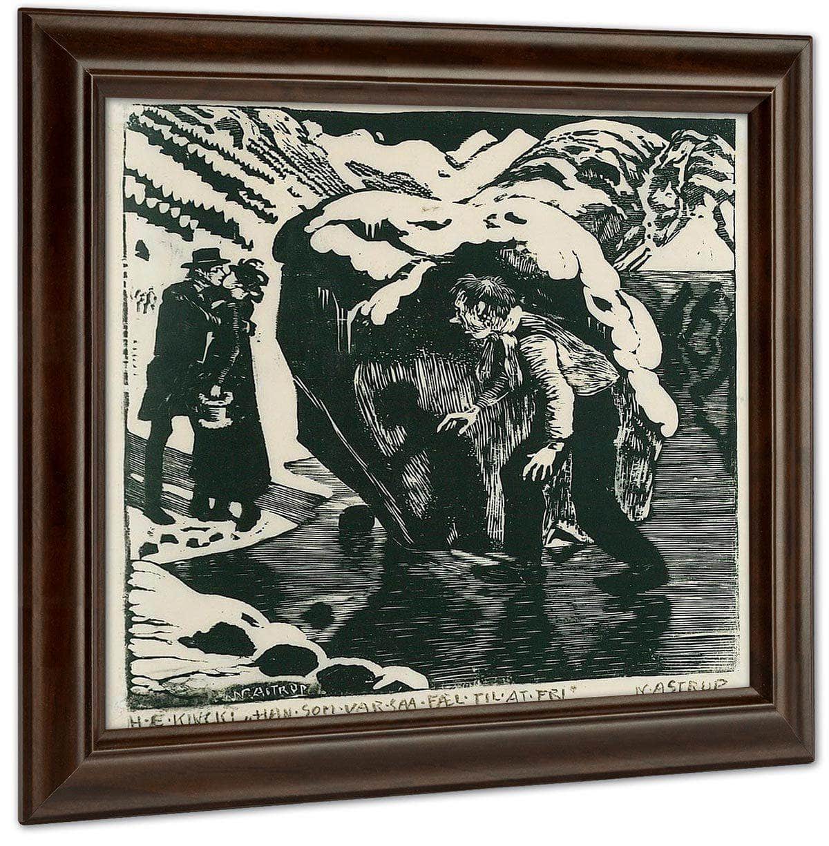 The Chaplain And The Vicar's Daughter On The Ice By Nicolai Astrup Fine Art Print