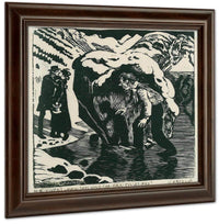 The Chaplain And The Vicar's Daughter On The Ice By Nicolai Astrup Fine Art Print