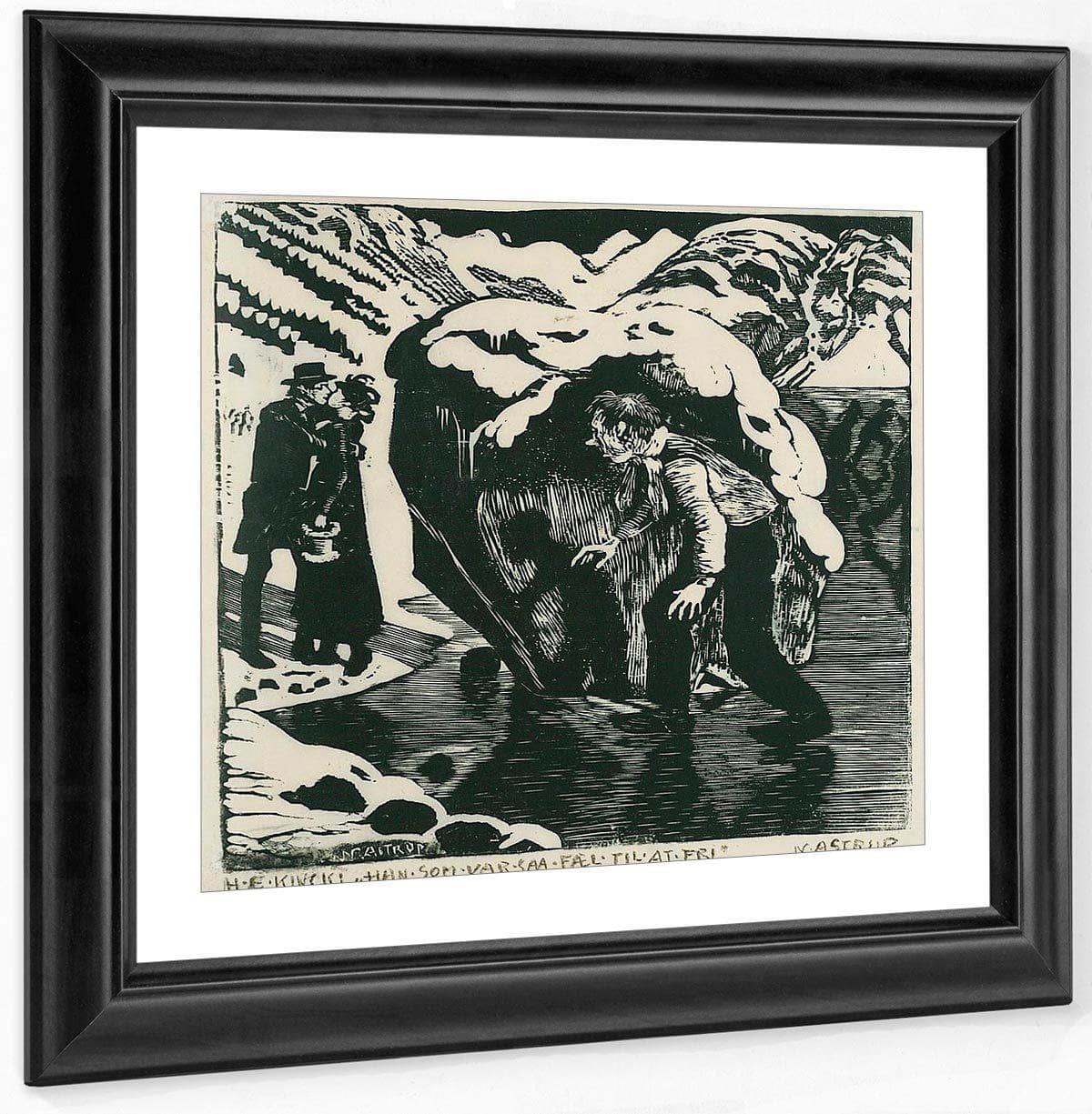 The Chaplain And The Vicar's Daughter On The Ice By Nicolai Astrup Fine Art Print