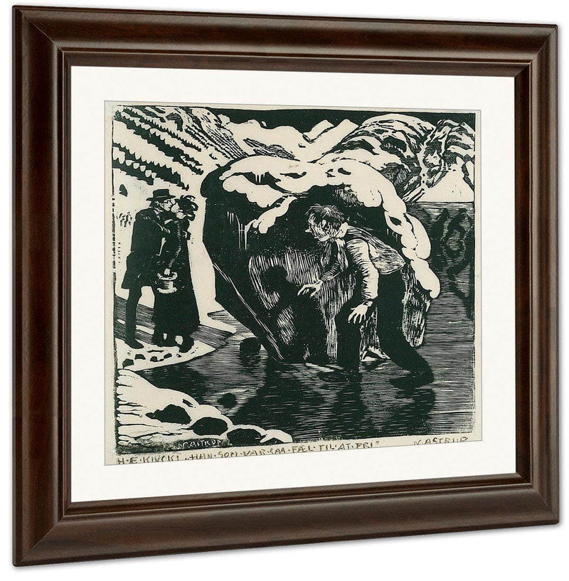 The Chaplain And The Vicar's Daughter On The Ice By Nicolai Astrup Fine Art Print