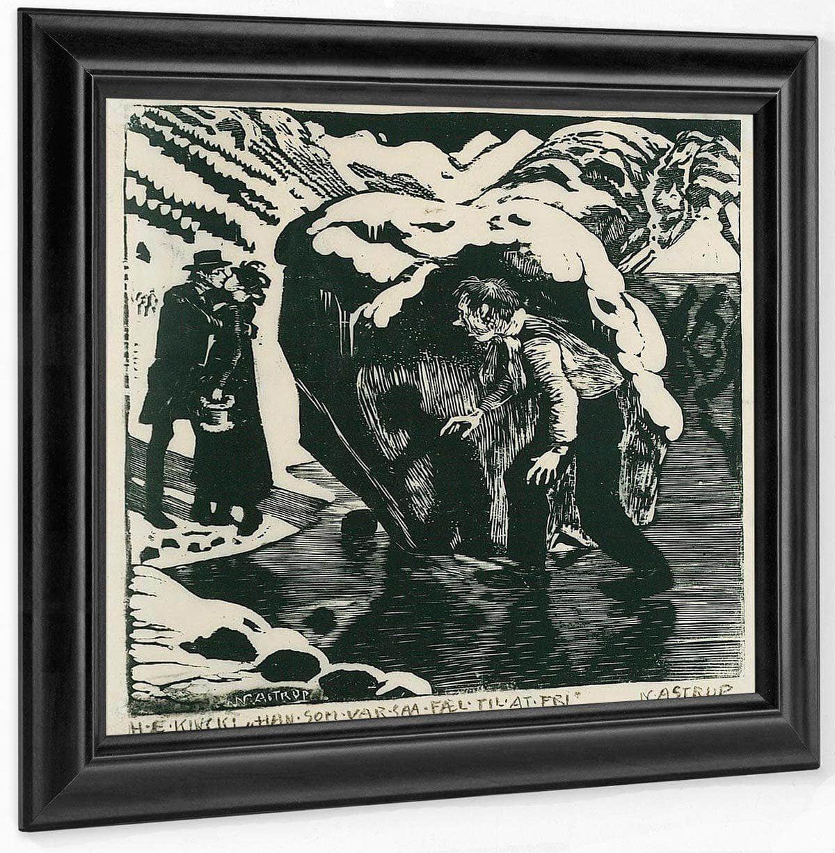 The Chaplain And The Vicar's Daughter On The Ice By Nicolai Astrup Fine Art Print