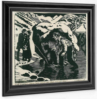 The Chaplain And The Vicar's Daughter On The Ice By Nicolai Astrup Fine Art Print