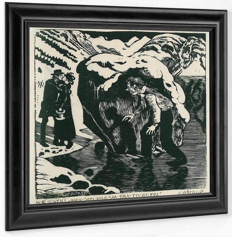 The Chaplain And The Vicar's Daughter On The Ice By Nicolai Astrup Fine Art Print