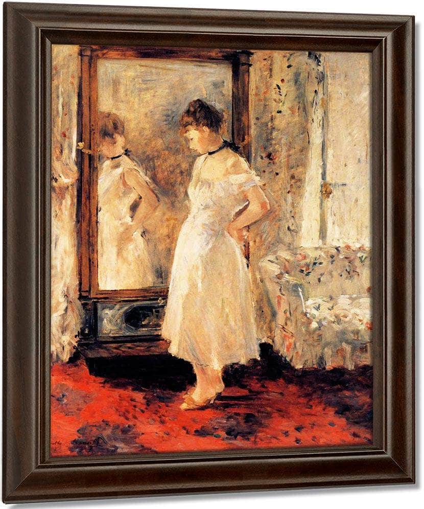The Cheval Glass 1876 Oil On Canvas 65X54Cm Private Collection By Berthe Morisot Fine Art Print