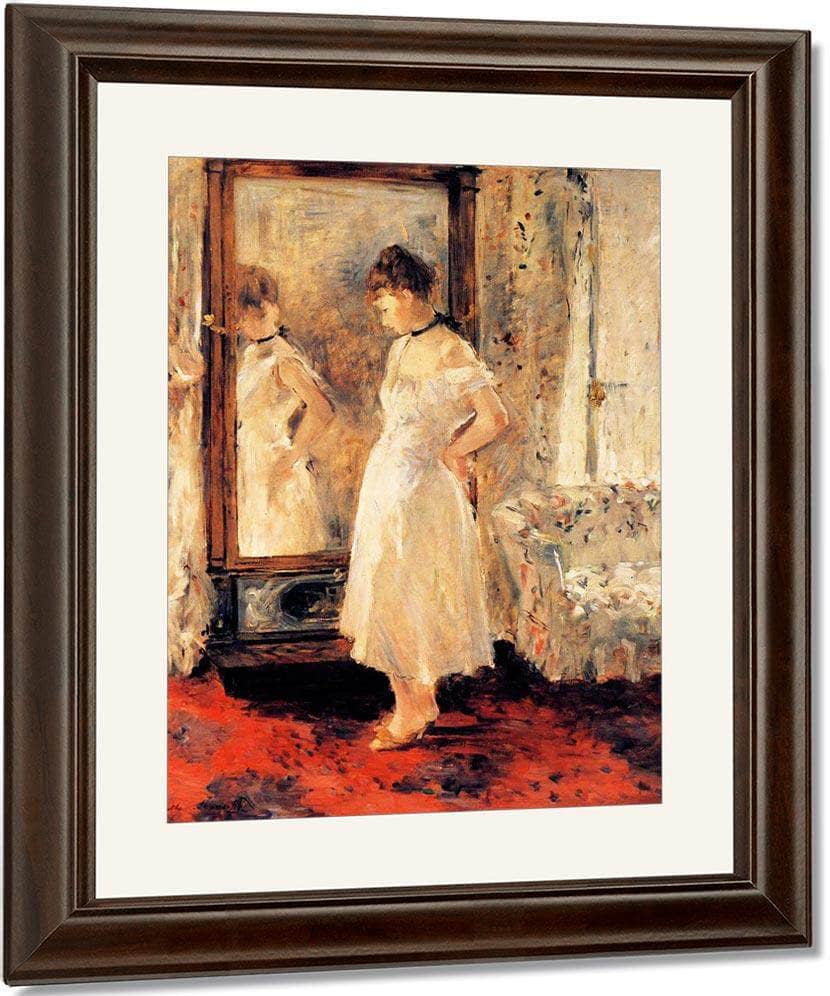 The Cheval Glass 1876 Oil On Canvas 65X54Cm Private Collection By Berthe Morisot Fine Art Print