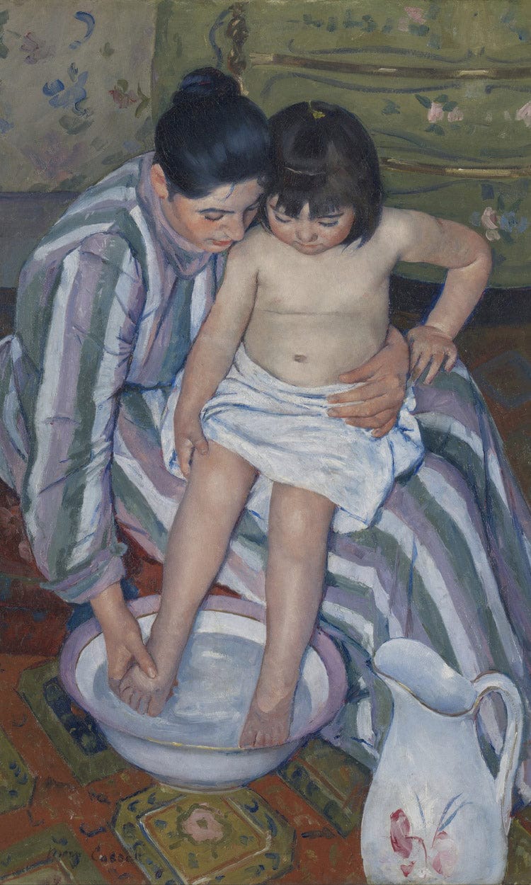 The Child's Bath By Mary Cassatt Fine Art Print