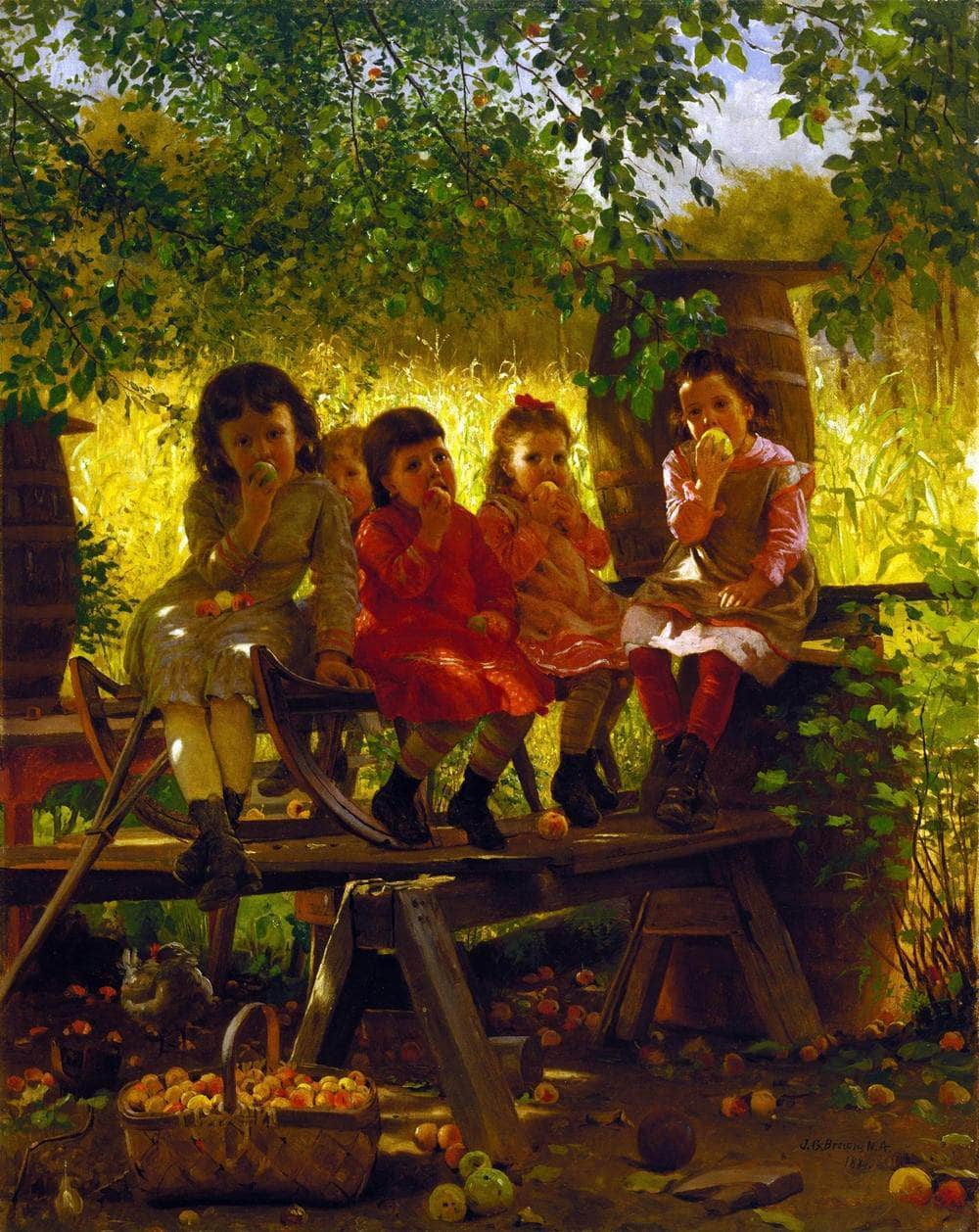 The Cider Mill Painting John George Brown Canvas Art Fine Art Print