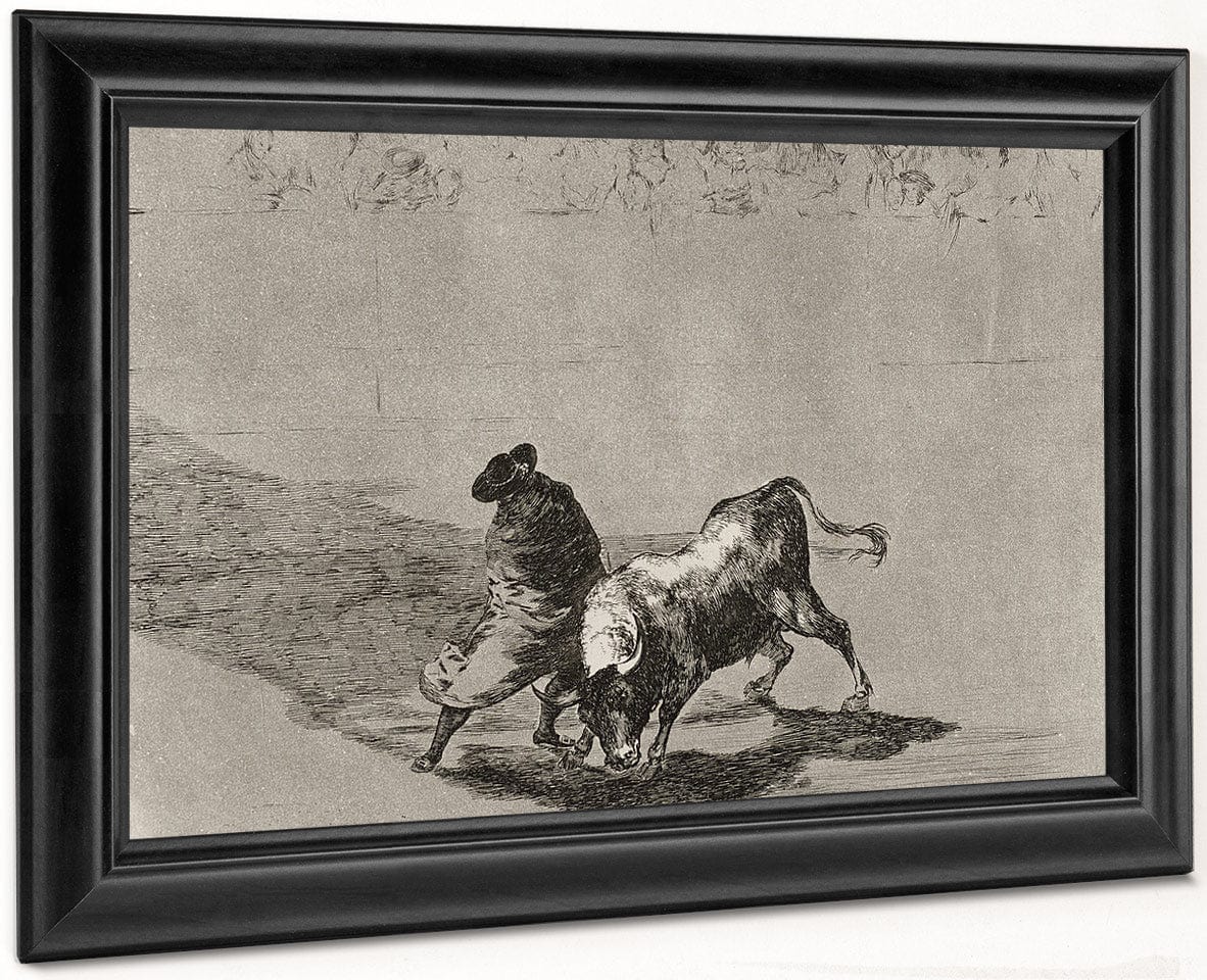 The Clever 'Student Of Falces' Infuriates The Bull By Moving About Wrapped In His Cloak Plate 14 From La Tauromaquia (The Art Of Bullfighting) By Francisco De Goya Fine Art Print