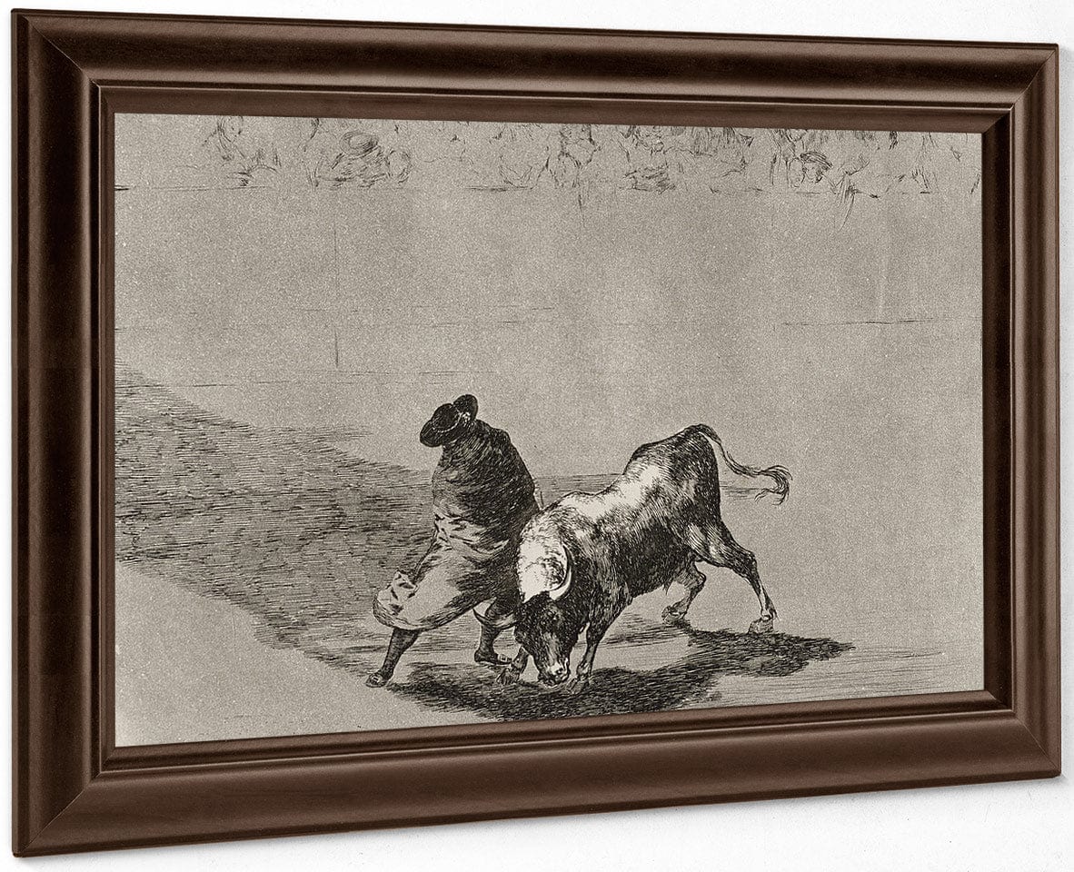The Clever 'Student Of Falces' Infuriates The Bull By Moving About Wrapped In His Cloak Plate 14 From La Tauromaquia (The Art Of Bullfighting) By Francisco De Goya Fine Art Print