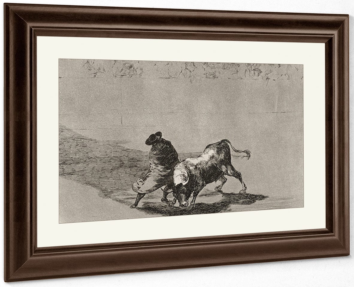 The Clever 'Student Of Falces' Infuriates The Bull By Moving About Wrapped In His Cloak Plate 14 From La Tauromaquia (The Art Of Bullfighting) By Francisco De Goya Fine Art Print