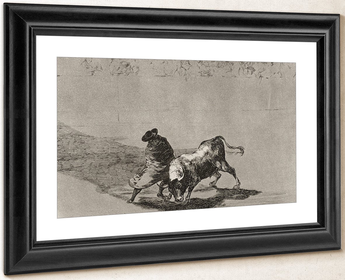 The Clever 'Student Of Falces' Infuriates The Bull By Moving About Wrapped In His Cloak Plate 14 From La Tauromaquia (The Art Of Bullfighting) By Francisco De Goya Fine Art Print