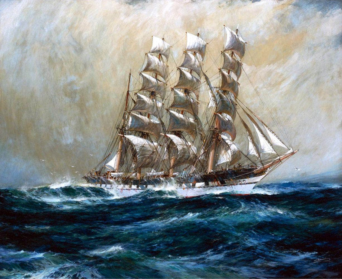 The Clipper Ship Ross Shire Painting Jack Spurling Canvas Art Fine Art Print