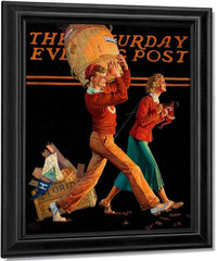 The College Sweethearts Saturday Evening Post Cover November 14 1936 By Monte Crews Fine Art Print