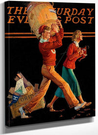 The College Sweethearts Saturday Evening Post Cover November 14 1936 By Monte Crews Fine Art Print