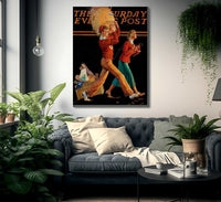 The College Sweethearts Saturday Evening Post Cover November 14 1936 By Monte Crews Fine Art Print