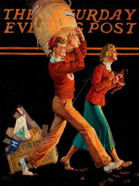 The College Sweethearts Saturday Evening Post Cover November 14 1936 By Monte Crews Fine Art Print