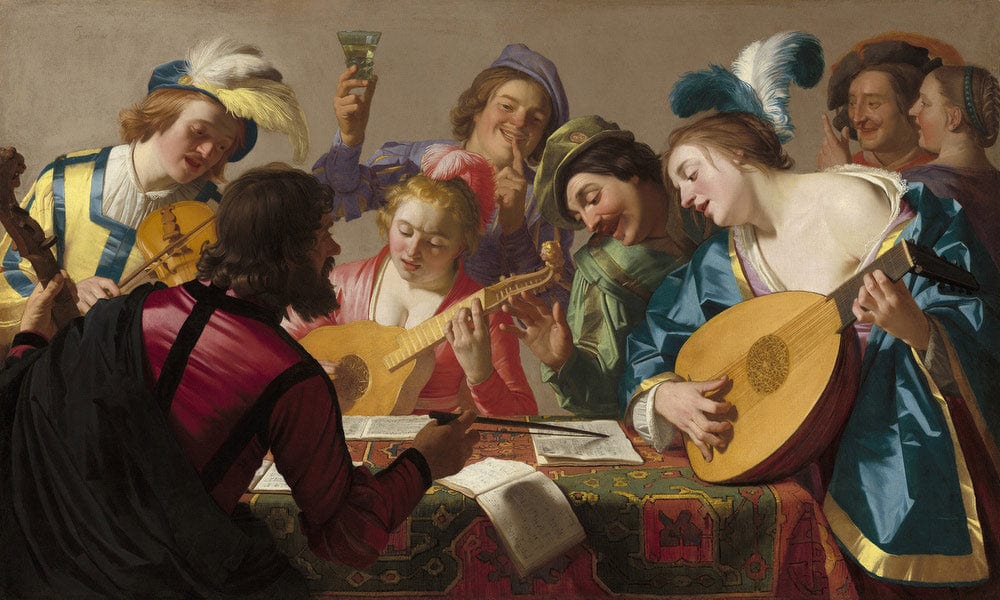 The Concert By Gerrit Van Honthorst Fine Art Print