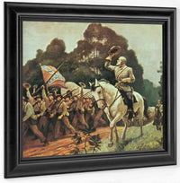The Confederate Battle Flage Faithful Troops Cheer General Lee By Nc Wyeth Fine Art Print
