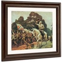 The Confederate Battle Flage Faithful Troops Cheer General Lee By Nc Wyeth Fine Art Print