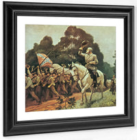 The Confederate Battle Flage Faithful Troops Cheer General Lee By Nc Wyeth Fine Art Print