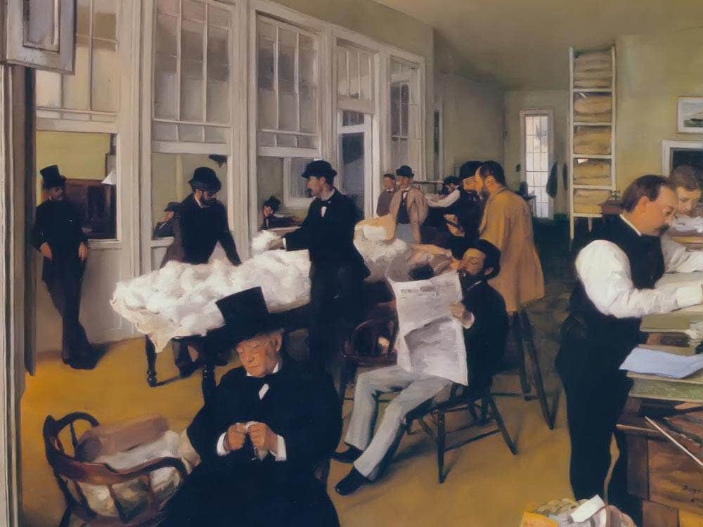 The Cotton Exchange At New Orleans By Edgar Degas Fine Art Print
