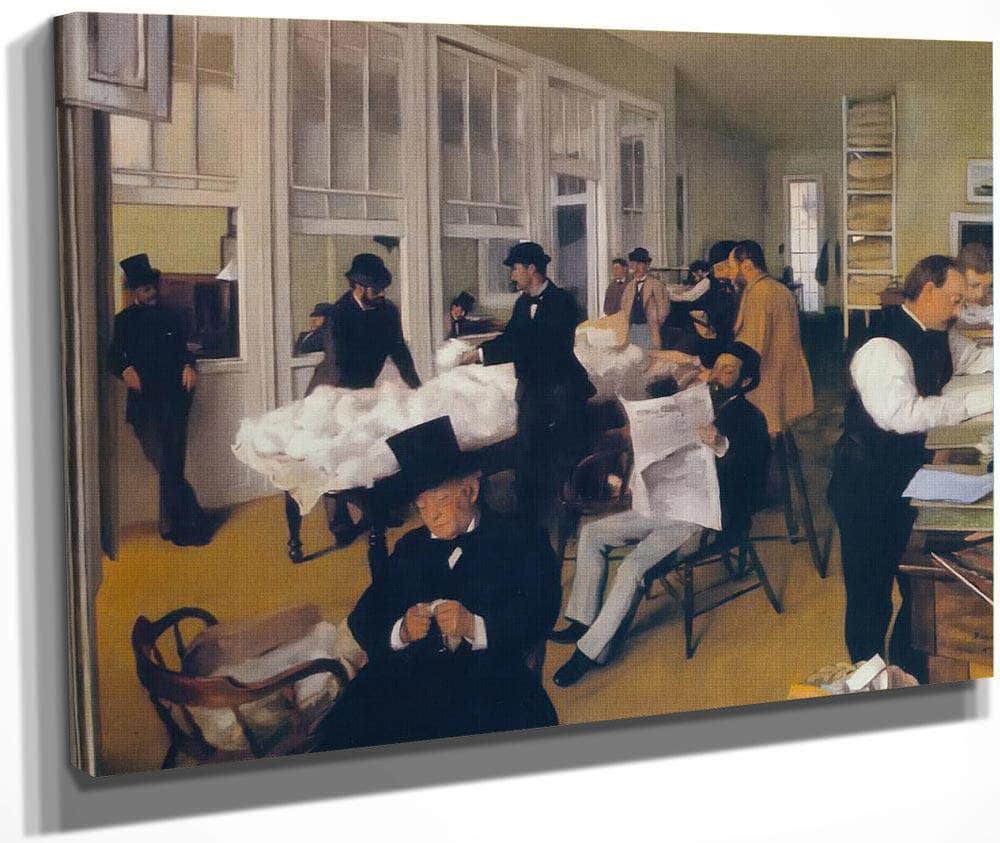 The Cotton Exchange At New Orleans By Edgar Degas Fine Art Print