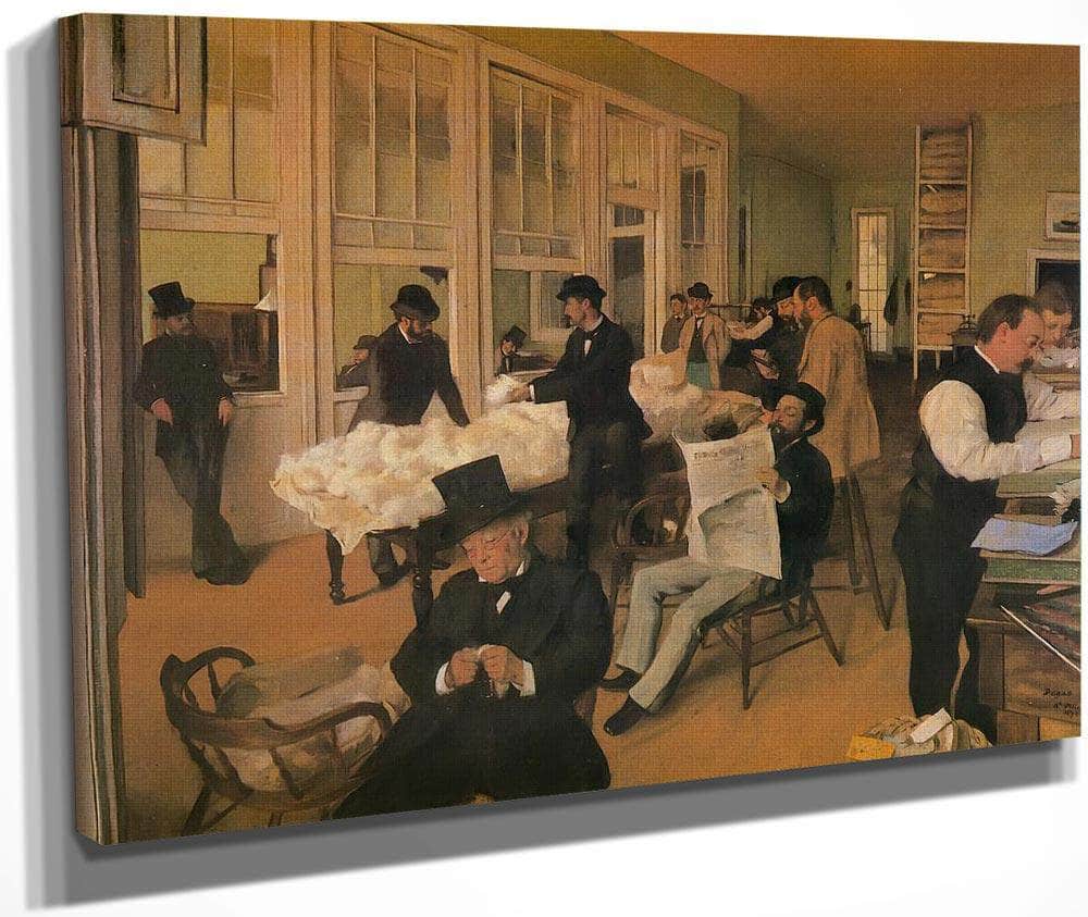 The Cotton Market, New Orleans By Edgar Degas Fine Art Print