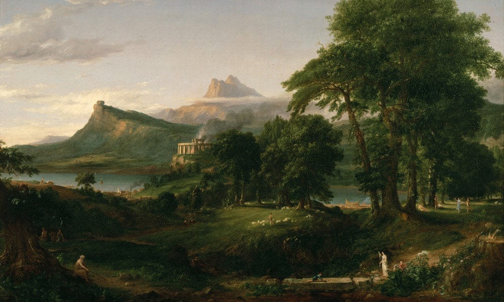 The Course Of Empire 2 The Pastoral State 1834 By Thomas Cole Fine Art Print