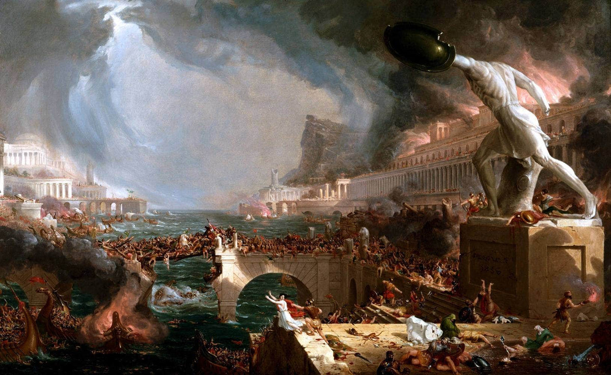 The Course Of Empire Destruction Painting Thomas Cole Canvas Art Fine Art Print