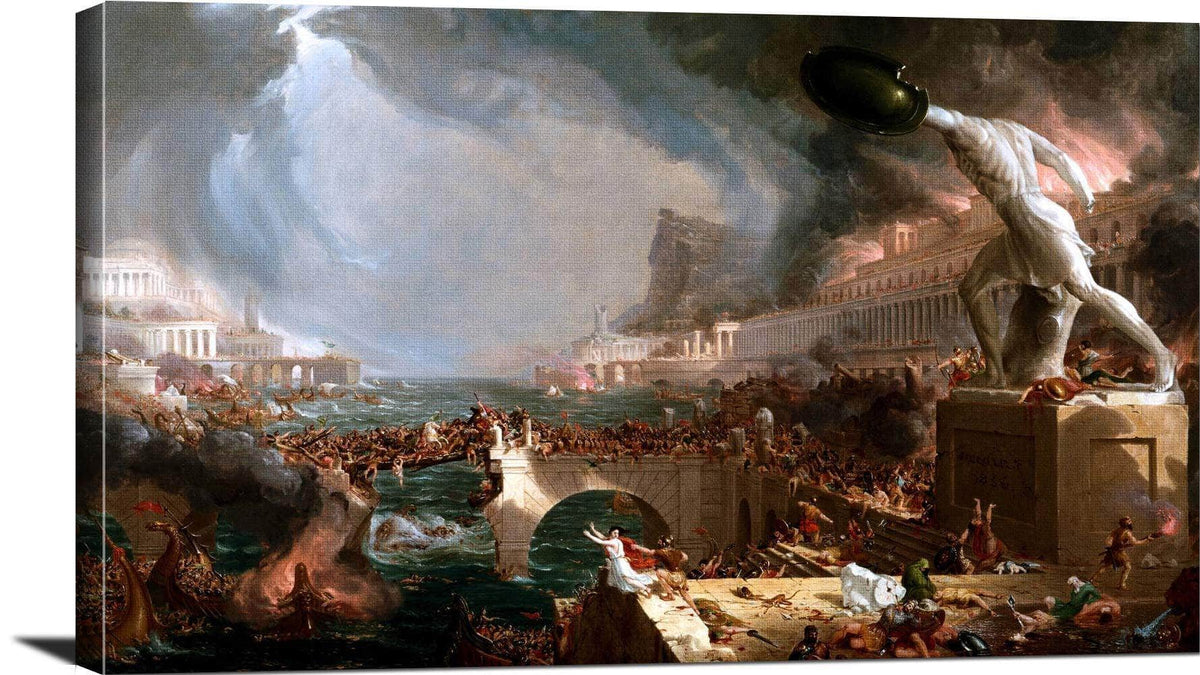 The Course Of Empire Destruction Painting Thomas Cole Canvas Art Fine Art Print