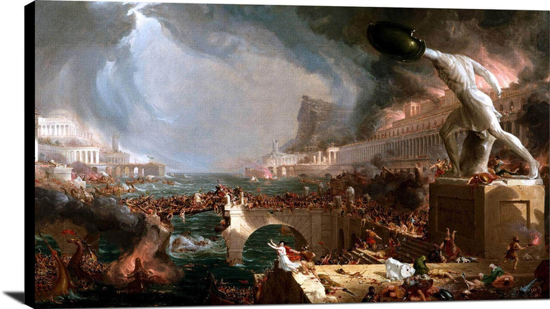 The Course Of Empire Destruction Painting Thomas Cole Canvas Art Fine Art Print