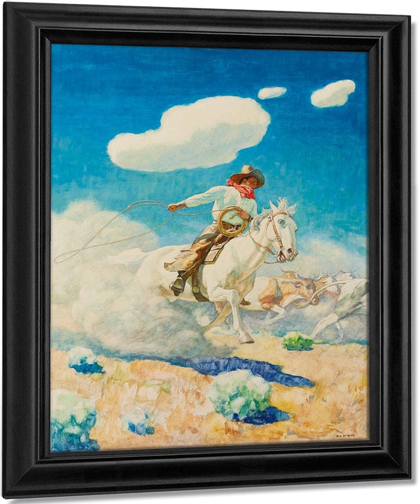 The Cowboy's Life By NC Wyeth Fine Art Print