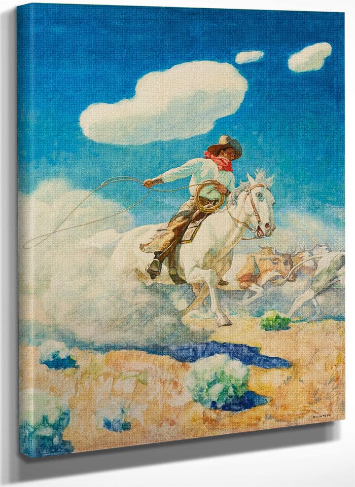The Cowboy's Life By NC Wyeth Fine Art Print