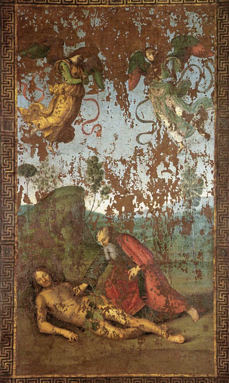 The Creation Of Eve From Adam 1500 By Raphael Sanzio Fine Art Print
