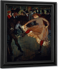 The Dance At The Moulin Rouge Detail Showing Valentin Desosse (The 'Boneless') On The Left Dancing With A Girl With Red Stockings By Henri Marie Raymond De Toulouse Lautrec Monfa Fine Art Print