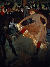 The Dance At The Moulin Rouge Detail Showing Valentin Desosse (The 'Boneless') On The Left Dancing With A Girl With Red Stockings By Henri Marie Raymond De Toulouse Lautrec Monfa Fine Art Print