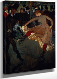 The Dance At The Moulin Rouge Detail Showing Valentin Desosse (The 'Boneless') On The Left Dancing With A Girl With Red Stockings By Henri Marie Raymond De Toulouse Lautrec Monfa Fine Art Print