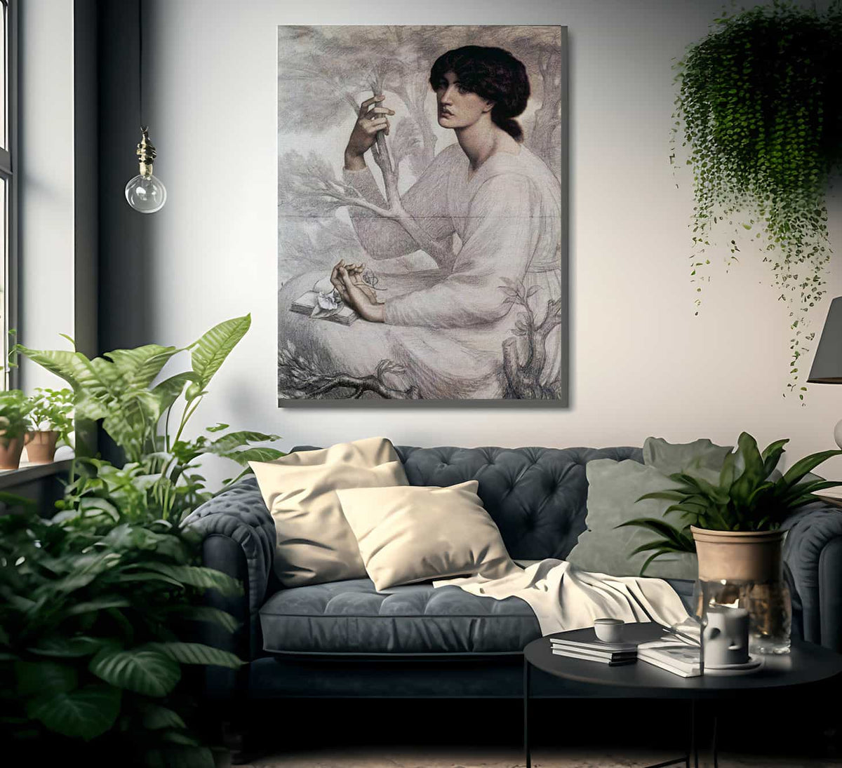 The Day Dream Study 1878 Chalk 104 8X76 8Cm Ashmolean Museum Oxford By Dante Gabriel Rossetti Fine Art Print