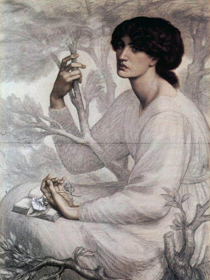 The Day Dream Study 1878 Chalk 104 8X76 8Cm Ashmolean Museum Oxford By Dante Gabriel Rossetti Fine Art Print