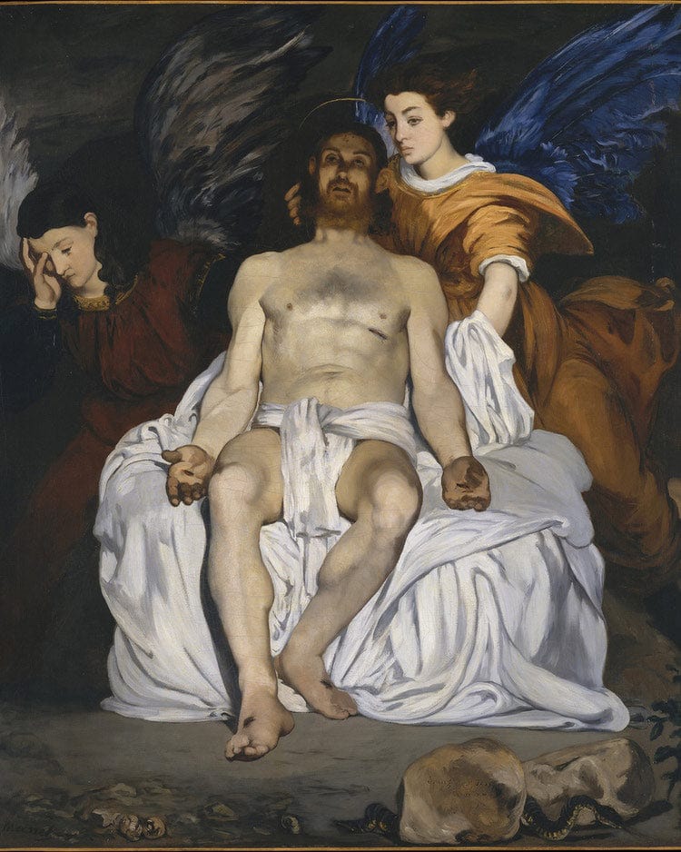The Dead Christ With Angels 1864 Oil On Canvas 17940X14990Mm Metropolitan Museum Of Art Small By Edouard Manet Fine Art Print