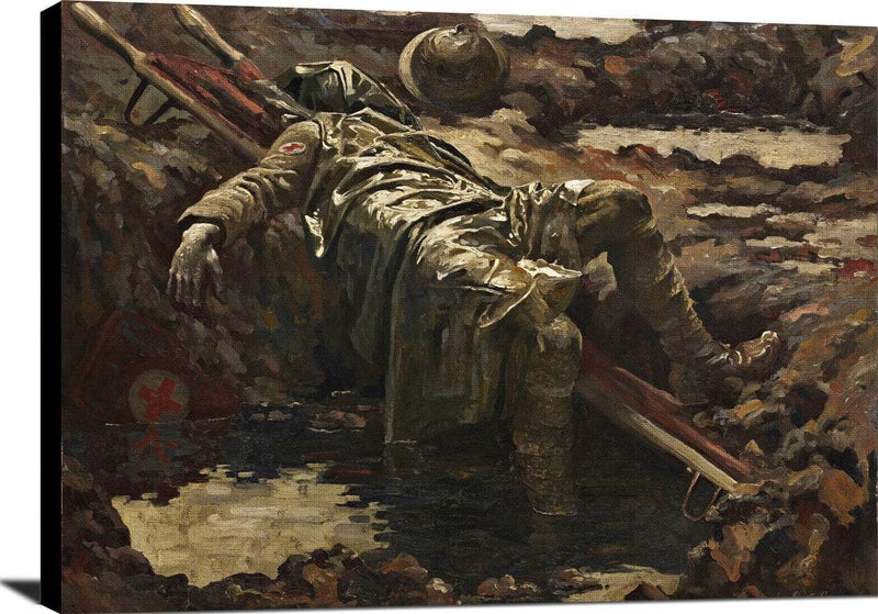 The Dead Stretcher Bearer Painting Gilbert Rogers Canvas Art Fine Art Print