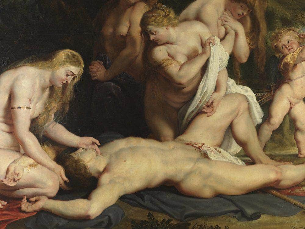 The Death Of Adonis With Venus Cupid And The Three Graces (Detail) By Peter Paul Rubens Fine Art Print