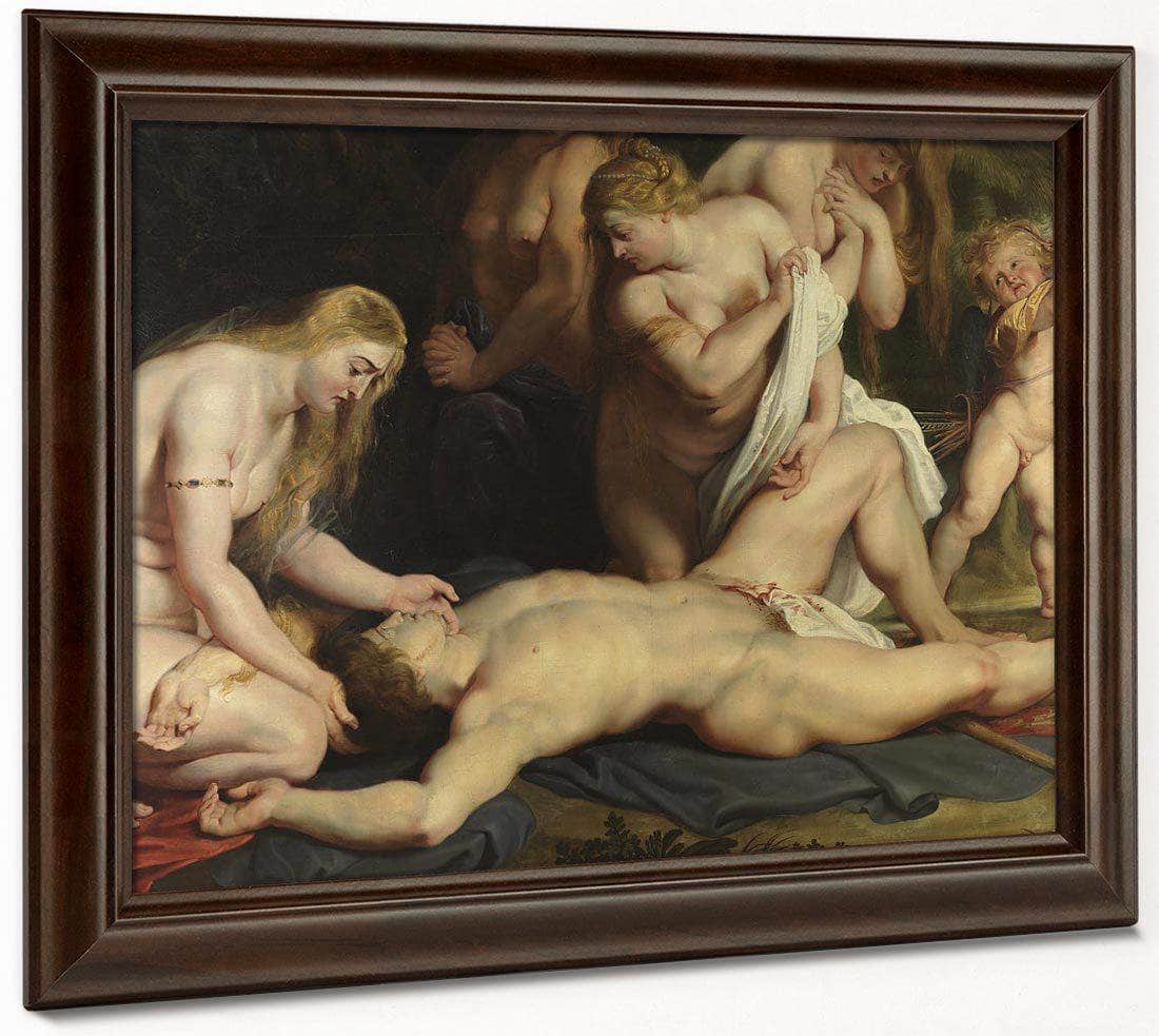 The Death Of Adonis With Venus Cupid And The Three Graces (Detail) By Peter Paul Rubens Fine Art Print