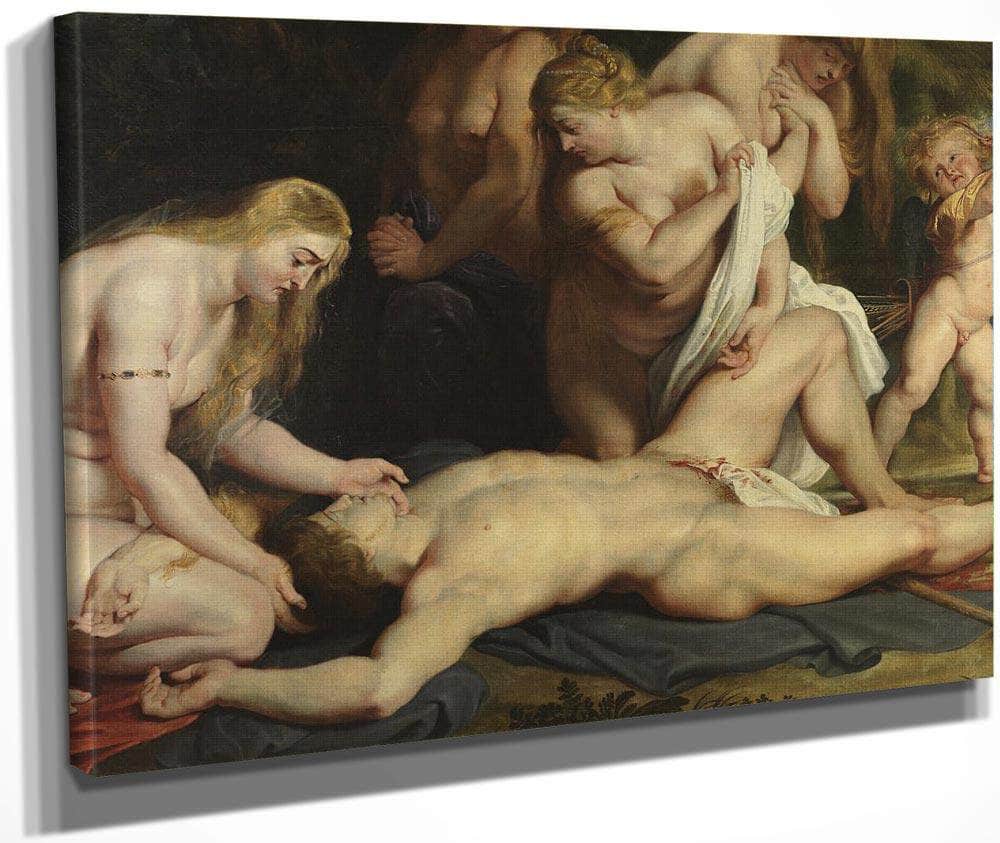 The Death Of Adonis With Venus Cupid And The Three Graces (Detail) By Peter Paul Rubens Fine Art Print
