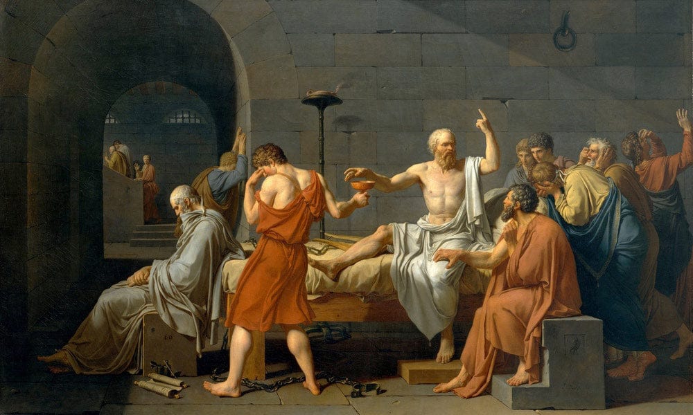 The Death Of Socrates 1787 By Jacques Louis David Fine Art Print