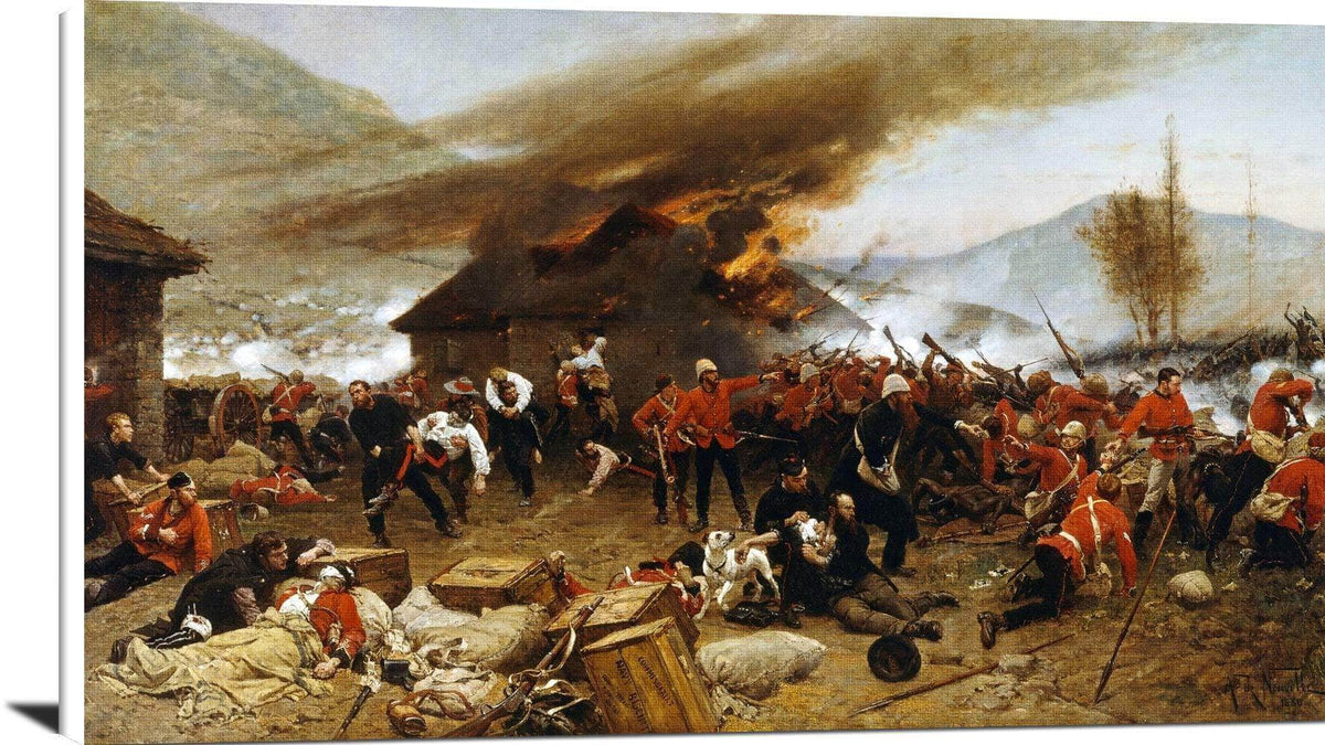 The Defence Of Rorke's Drift Painting Alphonse De Neuville Canvas Art Fine Art Print