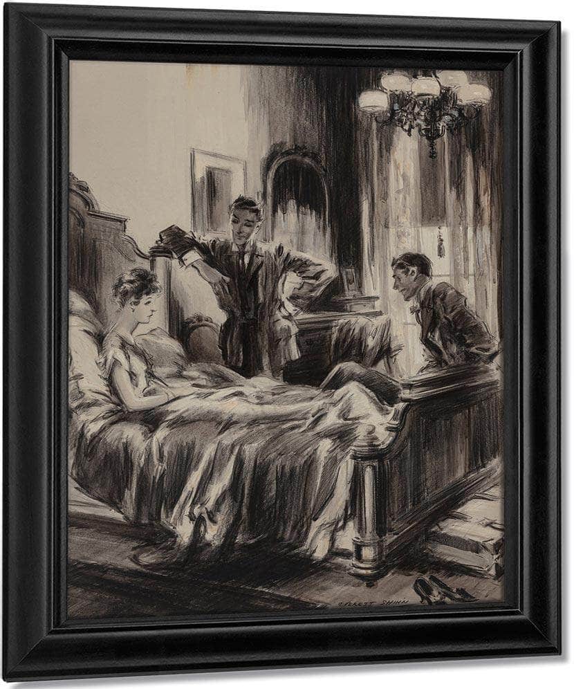 The Diamond Ring Mcclures Magazine Story Illustration August 1915 By Everett Shinn Fine Art Print